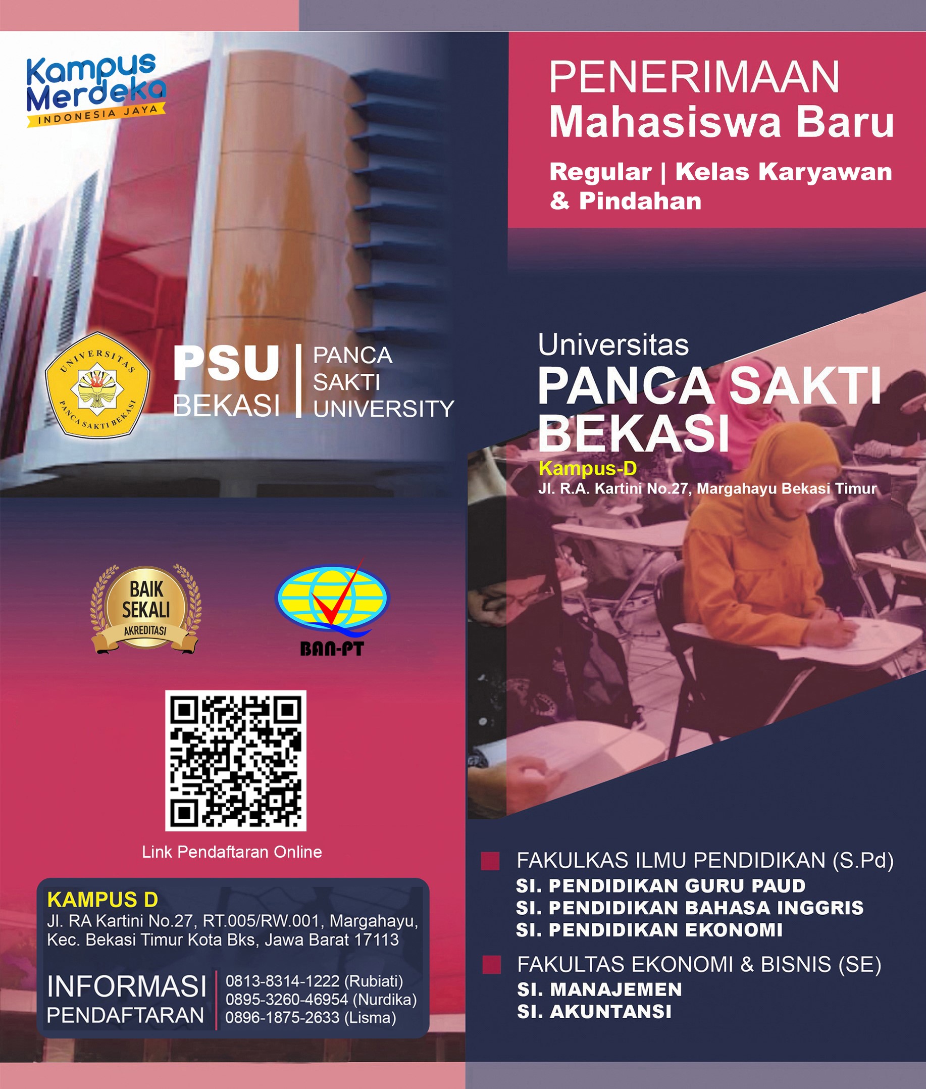 Universitas Panca Sakti Bekasi | Pendaftaran | Kelas Karyawan